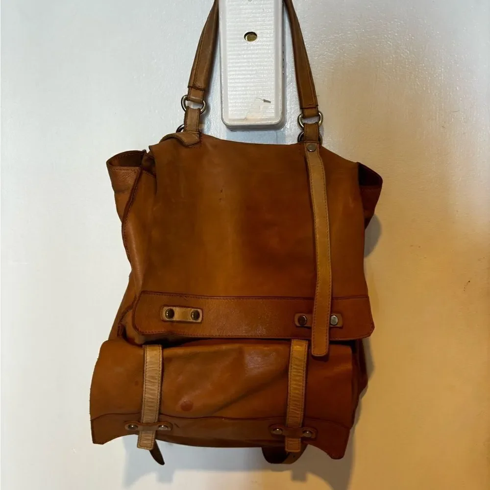 Carlo Cecchini Montana waxed travel bag book bag shoulder bag calf backpack Z7
